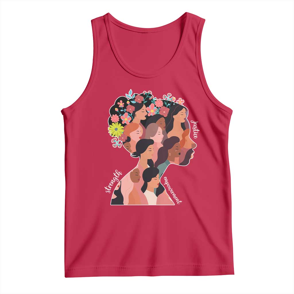 International Women's Day Tank Top Justice Strength Empowerment Feminist TS11 Red Print Your Wear