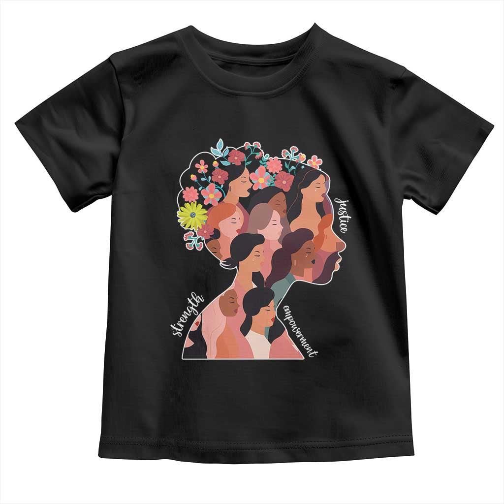 International Women's Day Toddler T Shirt Justice Strength Empowerment Feminist TS11 Black Print Your Wear