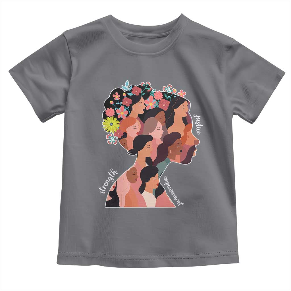 International Women's Day Toddler T Shirt Justice Strength Empowerment Feminist TS11 Charcoal Print Your Wear