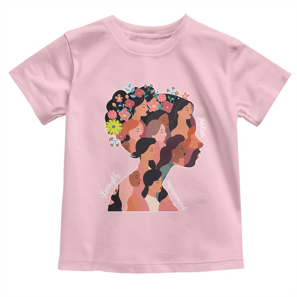 International Women's Day Toddler T Shirt Justice Strength Empowerment Feminist TS11 Light Pink Print Your Wear