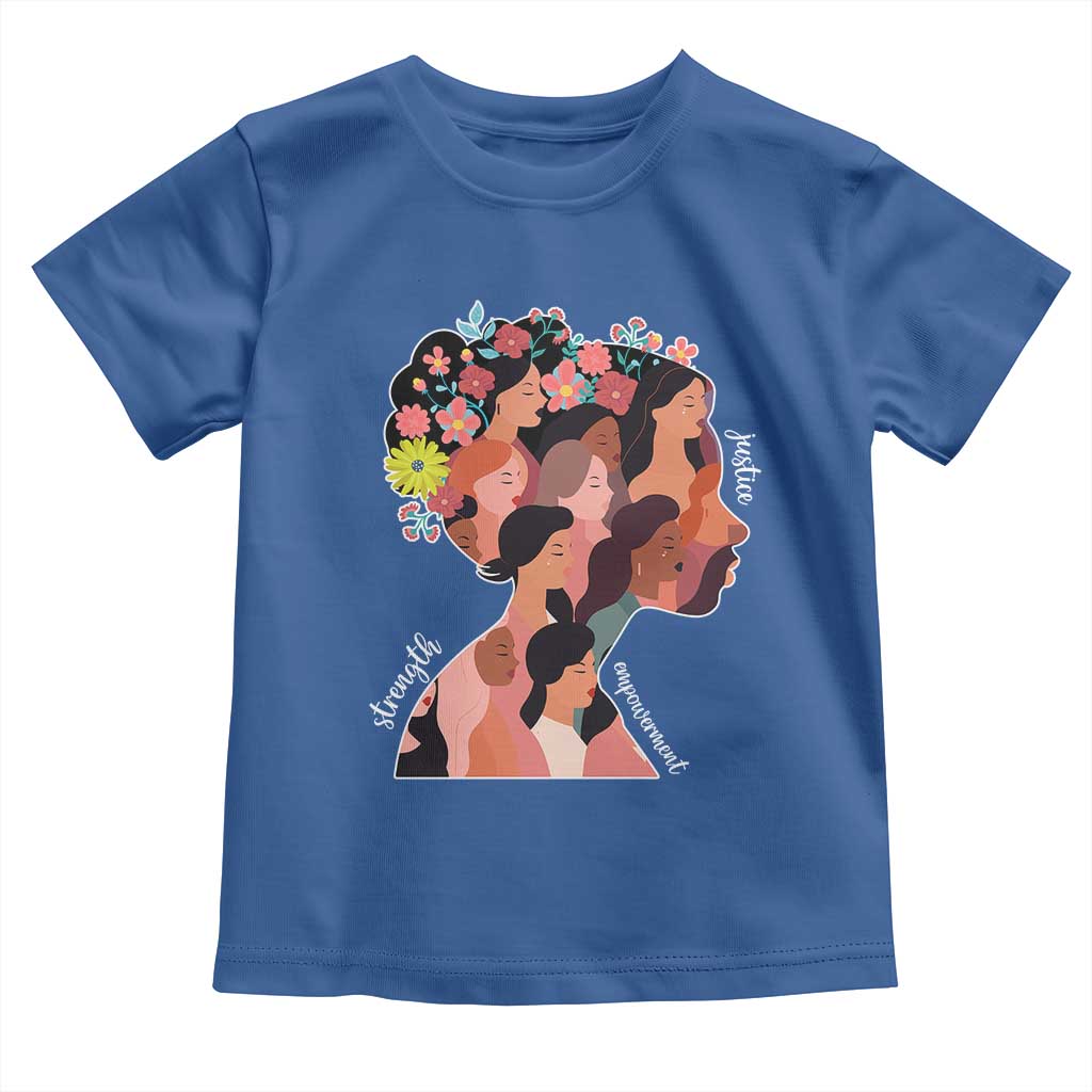 International Women's Day Toddler T Shirt Justice Strength Empowerment Feminist TS11 Royal Blue Print Your Wear