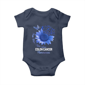 Colon Cancer Awareness Baby Onesie Faith Hope Fight Love Blue Sunflower Ribbon TS11 Navy Print Your Wear