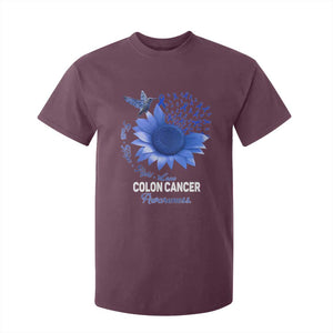 Colon Cancer Awareness T Shirt For Kid Faith Hope Fight Love Blue Sunflower Ribbon TS11 Maroon Print Your Wear