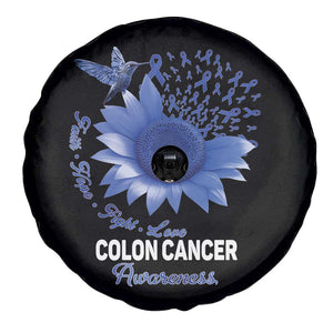 Colon Cancer Awareness Spare Tire Cover Faith Hope Fight Love Blue Sunflower Ribbon TS11 Print Your Wear