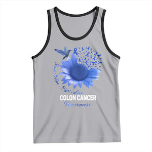 Colon Cancer Awareness Tank Top Faith Hope Fight Love Blue Sunflower Ribbon TS11 Athletic Heather Black Print Your Wear