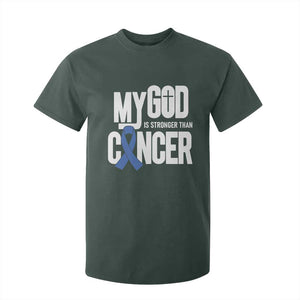 Colorectal Cancer Awareness T Shirt For Kid My God Is Stronger Than Cancer TS11 Dark Forest Green Print Your Wear