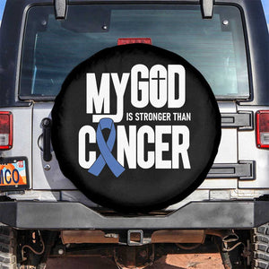 Colorectal Cancer Awareness Spare Tire Cover My God Is Stronger Than Cancer TS11 No hole Black Print Your Wear