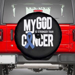 Colorectal Cancer Awareness Spare Tire Cover My God Is Stronger Than Cancer TS11 Black Print Your Wear