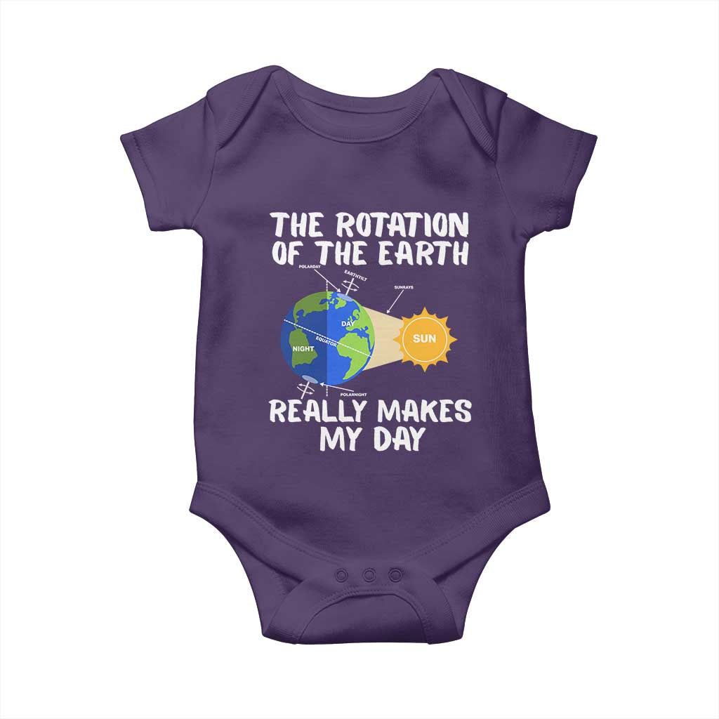 Funny The Rotation Of The Earth Really Makes My Day Baby Onesie Climate Change Earth Day TS11 Purple Print Your Wear