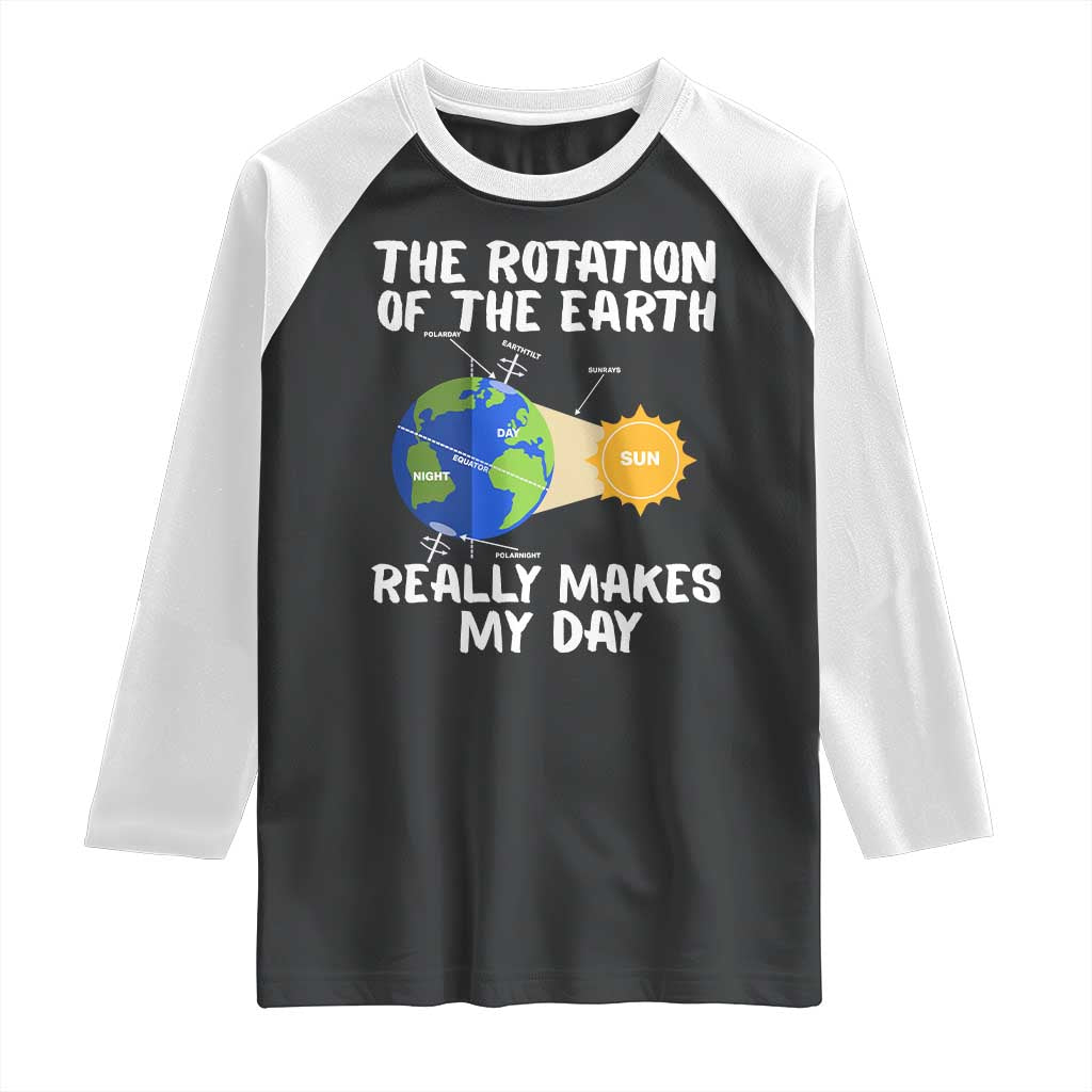 Funny The Rotation Of The Earth Really Makes My Day Raglan Shirt Climate Change Earth Day TS11 Black White Print Your Wear