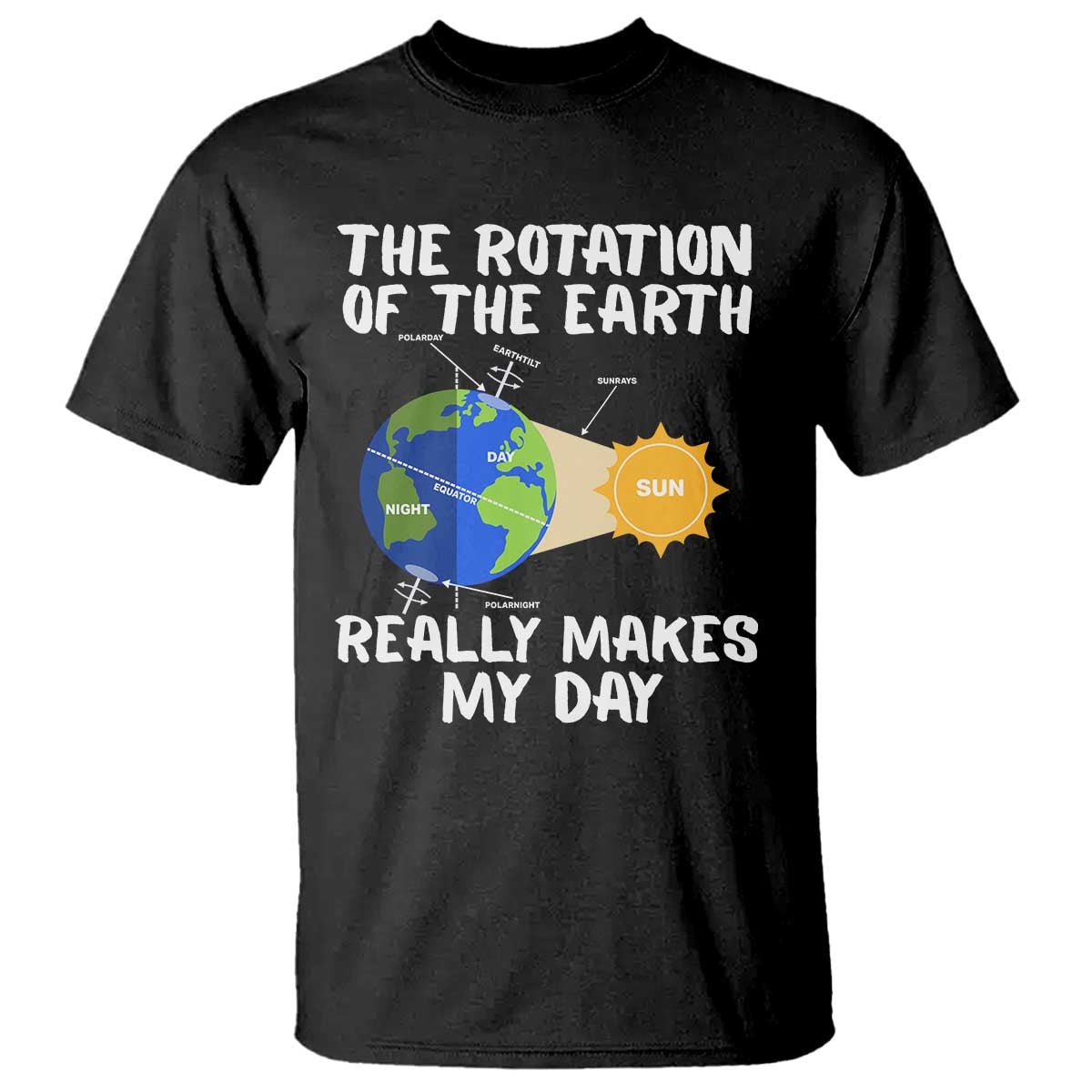 Funny The Rotation Of The Earth Really Makes My Day T Shirt Climate Change Earth Day TS11 Black Print Your Wear