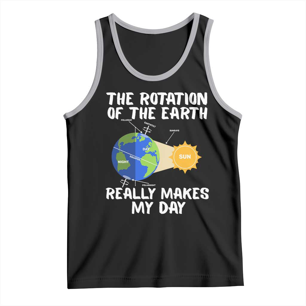 Funny The Rotation Of The Earth Really Makes My Day Tank Top Climate Change Earth Day TS11 Black Athletic Heather Print Your Wear