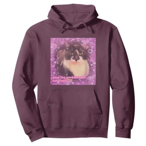 Funny Save The Environment Eat Plastic Hoodie Cat Meme TS11 Maroon Print Your Wear