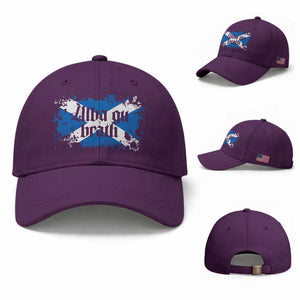 Alba Gu Brath Baseball Cap Vintage Scottish Scotland Flag Saltire TS11 Baseball Cap Universal Fit Purple Print Your Wear