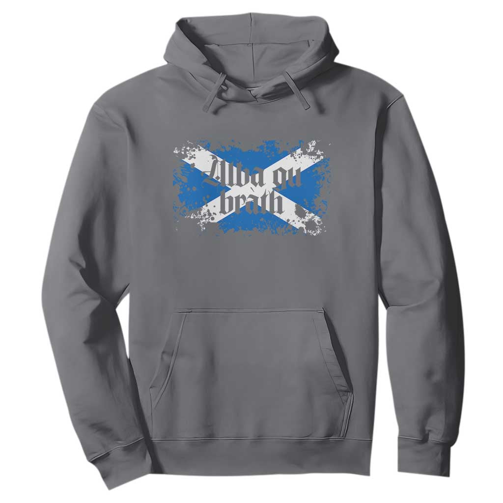 Alba Gu Brath Hoodie Vintage Scottish Scotland Flag Saltire TS11 Charcoal Print Your Wear