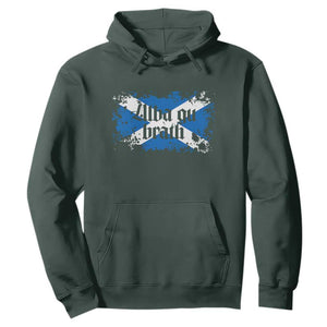 Alba Gu Brath Hoodie Vintage Scottish Scotland Flag Saltire TS11 Dark Forest Green Print Your Wear