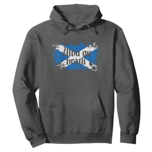 Alba Gu Brath Hoodie Vintage Scottish Scotland Flag Saltire TS11 Dark Heather Print Your Wear