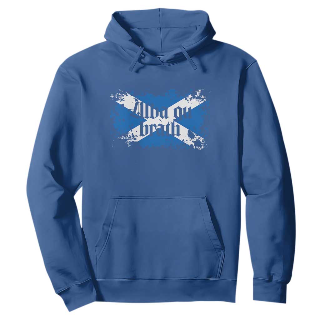 Alba Gu Brath Hoodie Vintage Scottish Scotland Flag Saltire TS11 Royal Blue Print Your Wear