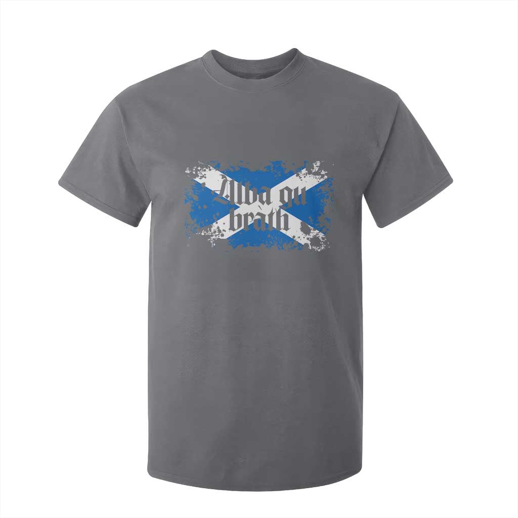 Alba Gu Brath T Shirt For Kid Vintage Scottish Scotland Flag Saltire TS11 Charcoal Print Your Wear