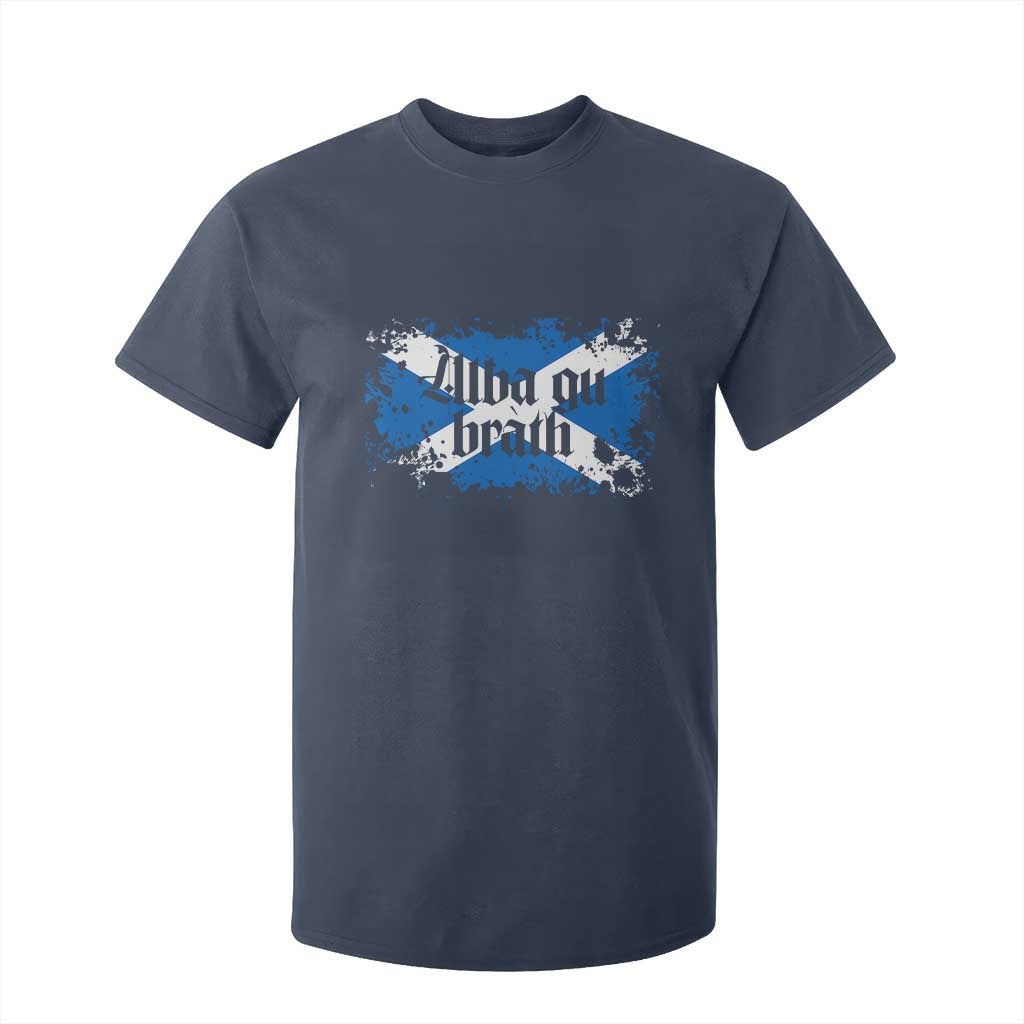 Alba Gu Brath T Shirt For Kid Vintage Scottish Scotland Flag Saltire TS11 Navy Print Your Wear