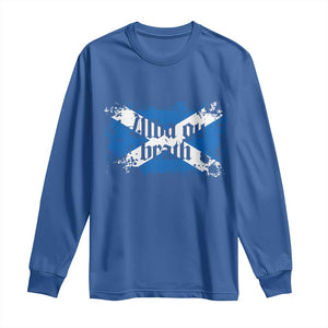 Alba Gu Brath Long Sleeve Shirt Vintage Scottish Scotland Flag Saltire TS11 Royal Blue Print Your Wear