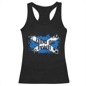 Alba Gu Brath Racerback Tank Top Vintage Scottish Scotland Flag Saltire TS11 Black Print Your Wear
