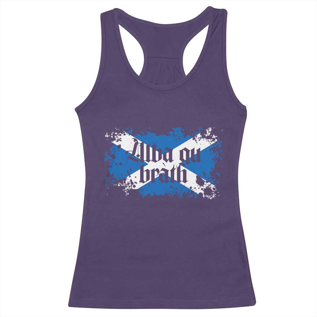 Alba Gu Brath Racerback Tank Top Vintage Scottish Scotland Flag Saltire TS11 Purple Print Your Wear