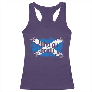 Alba Gu Brath Racerback Tank Top Vintage Scottish Scotland Flag Saltire TS11 Purple Print Your Wear