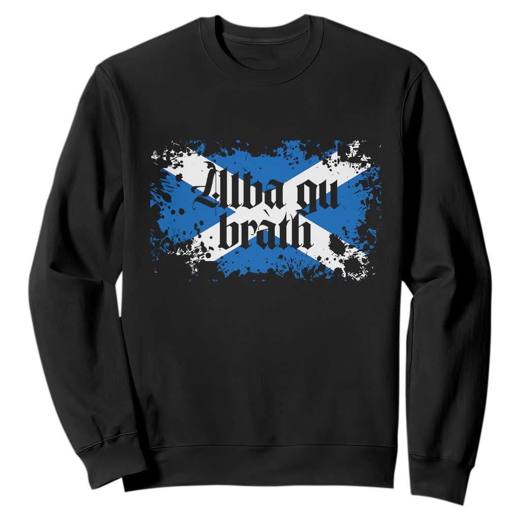 Alba Gu Brath Sweatshirt Vintage Scottish Scotland Flag Saltire TS11 Black Print Your Wear