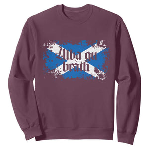 Alba Gu Brath Sweatshirt Vintage Scottish Scotland Flag Saltire TS11 Maroon Print Your Wear