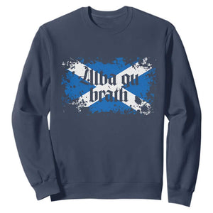 Alba Gu Brath Sweatshirt Vintage Scottish Scotland Flag Saltire TS11 Navy Print Your Wear