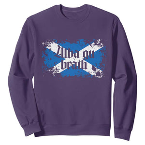 Alba Gu Brath Sweatshirt Vintage Scottish Scotland Flag Saltire TS11 Purple Print Your Wear