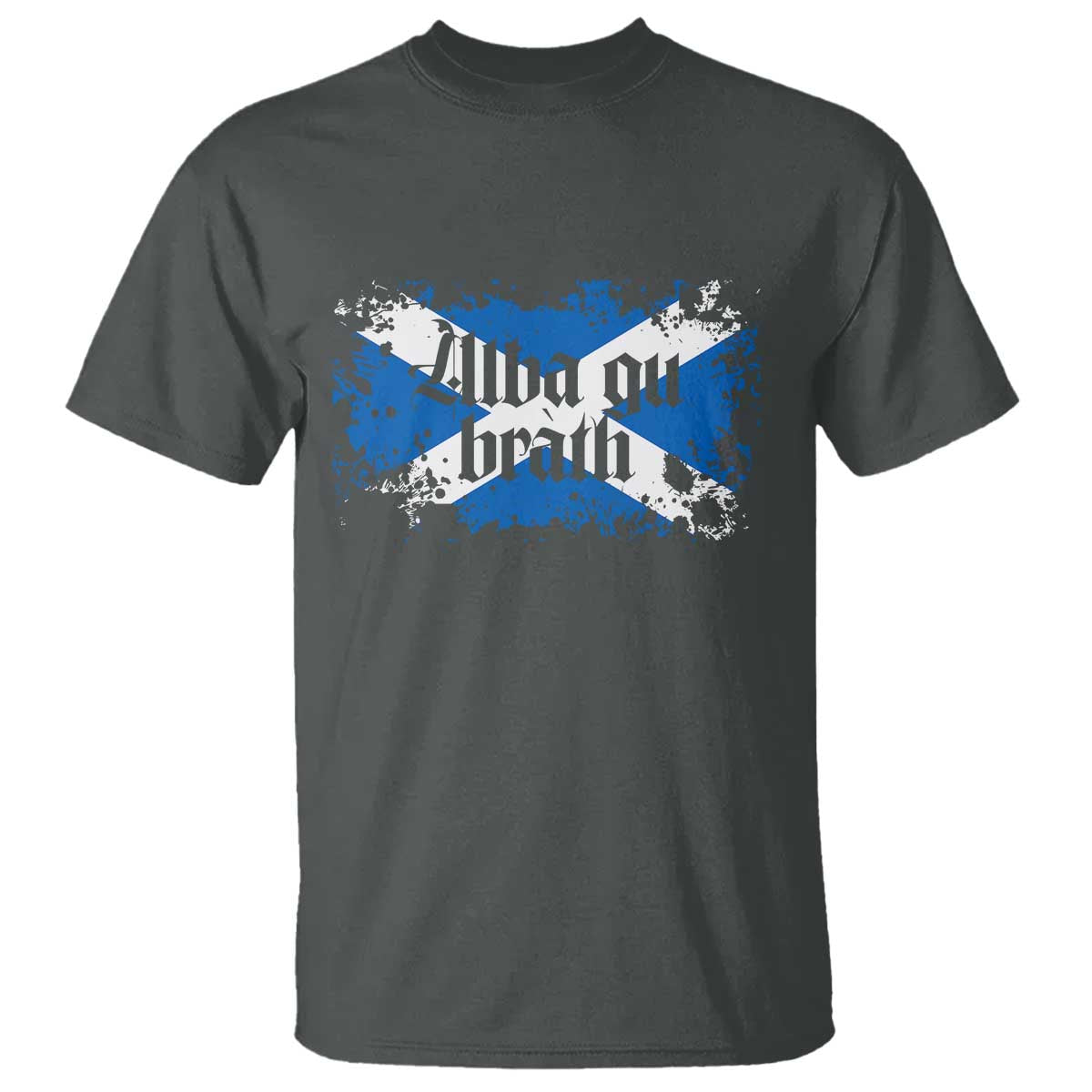 Alba Gu Brath T Shirt Vintage Scottish Scotland Flag Saltire TS11 Dark Heather Print Your Wear