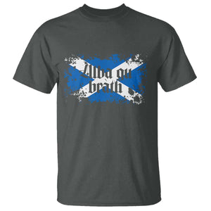 Alba Gu Brath T Shirt Vintage Scottish Scotland Flag Saltire TS11 Dark Heather Print Your Wear