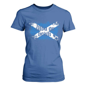 Alba Gu Brath T Shirt For Women Vintage Scottish Scotland Flag Saltire TS11 Royal Blue Print Your Wear