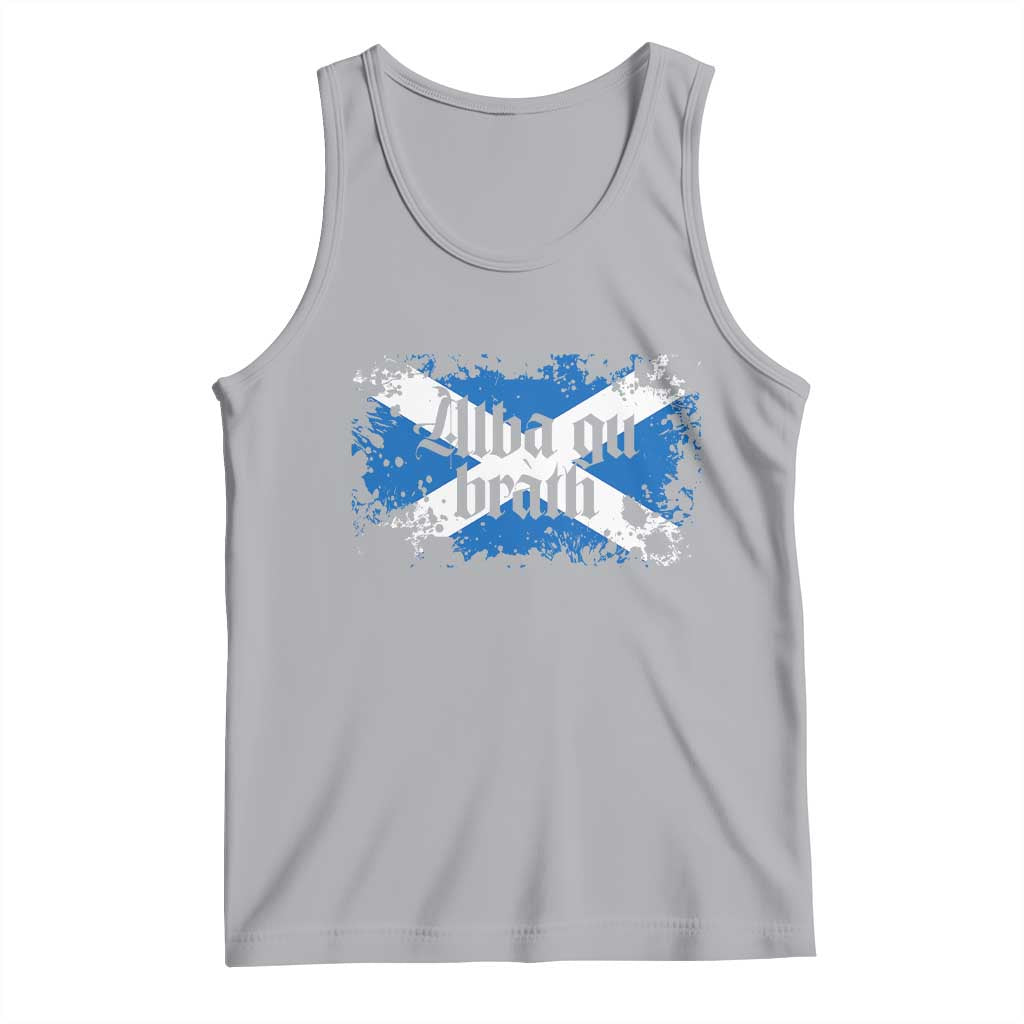 Alba Gu Brath Tank Top Vintage Scottish Scotland Flag Saltire TS11 Athletic Heather Print Your Wear
