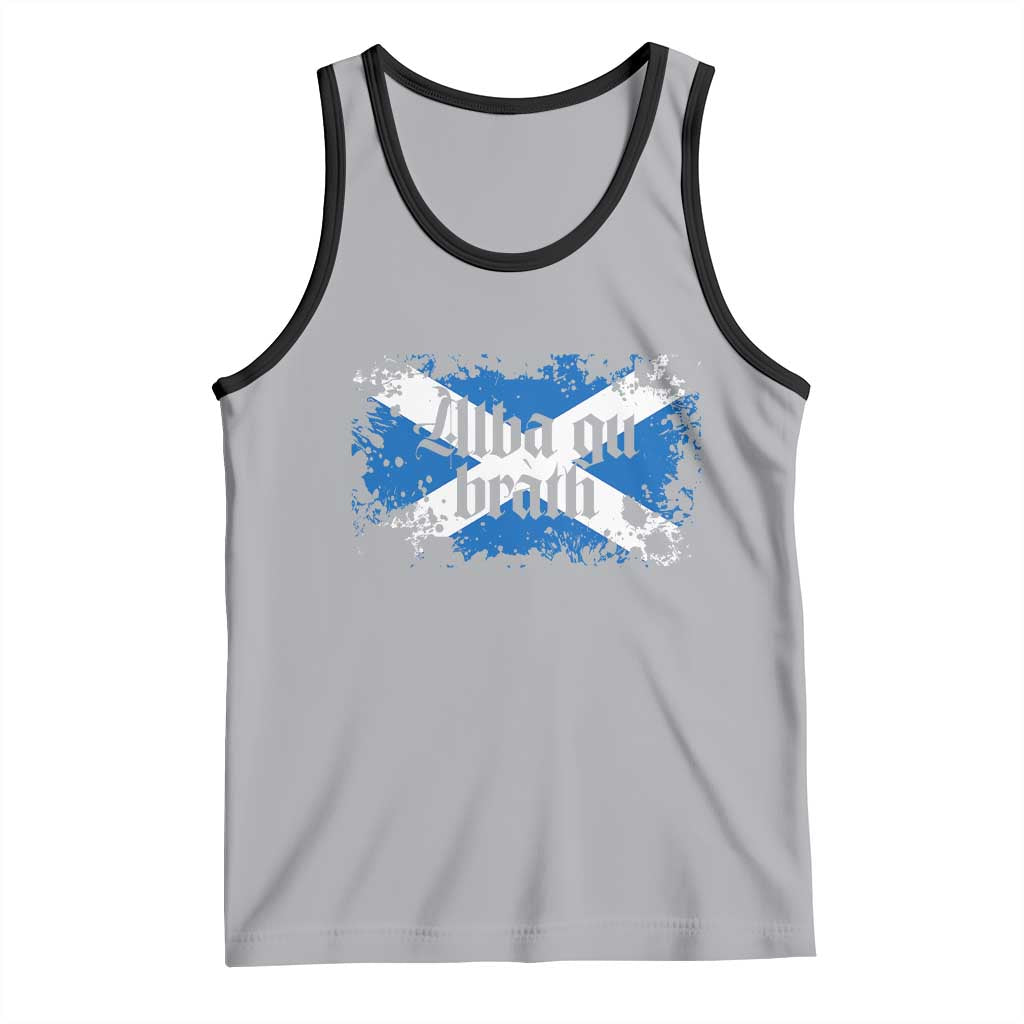 Alba Gu Brath Tank Top Vintage Scottish Scotland Flag Saltire TS11 Athletic Heather Black Print Your Wear