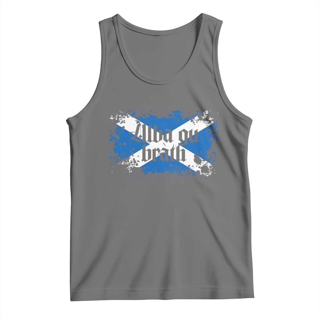 Alba Gu Brath Tank Top Vintage Scottish Scotland Flag Saltire TS11 Black Heather Print Your Wear