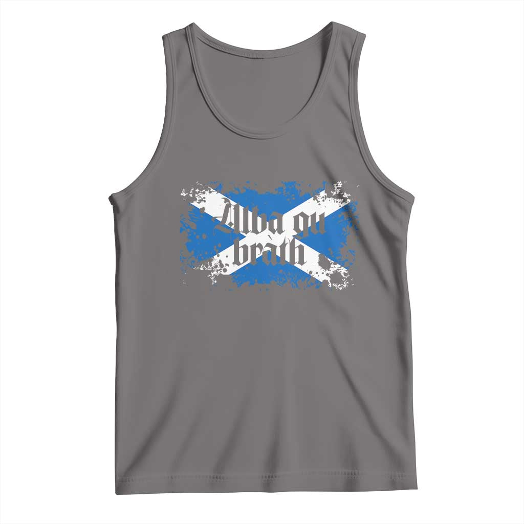 Alba Gu Brath Tank Top Vintage Scottish Scotland Flag Saltire TS11 Deep Heather Print Your Wear