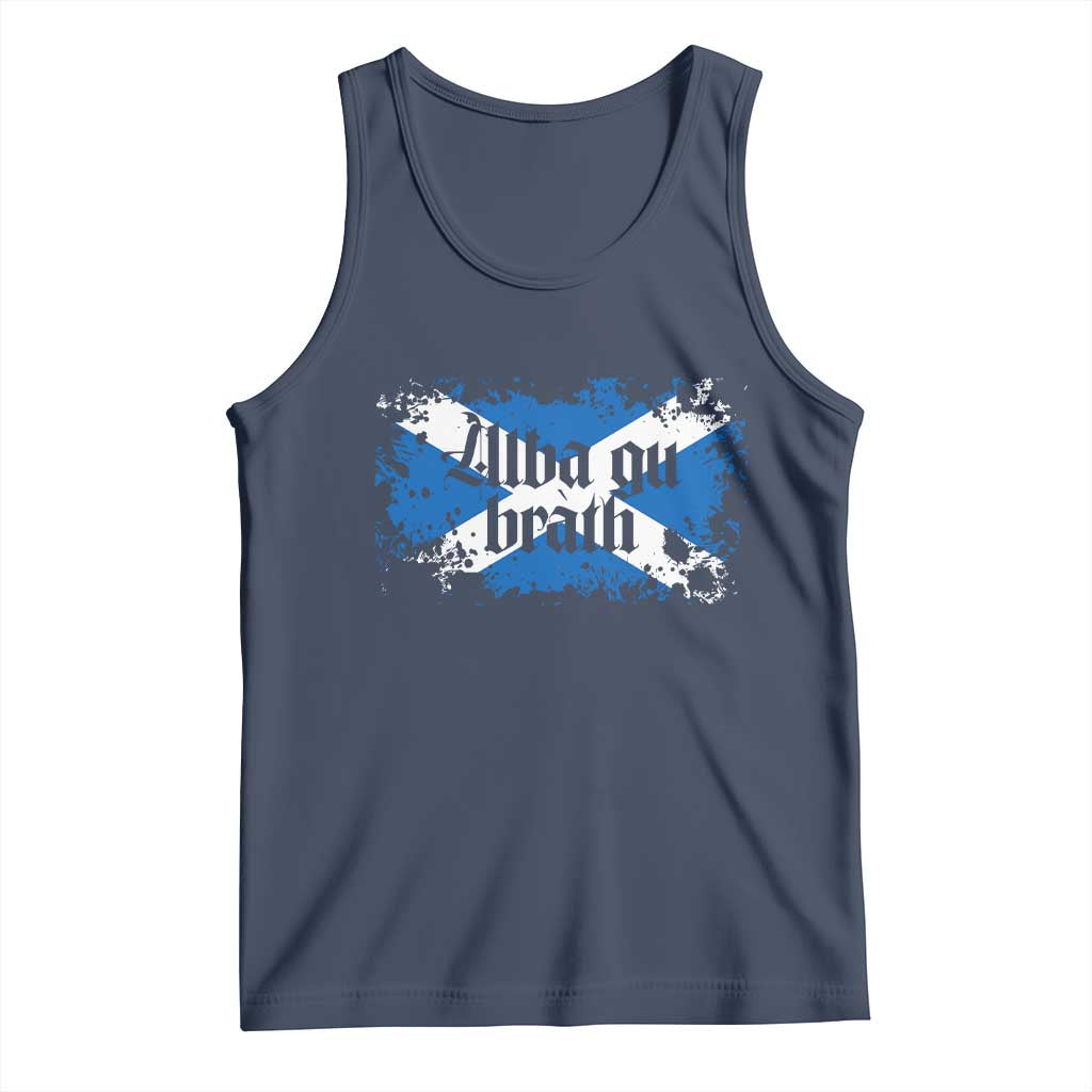Alba Gu Brath Tank Top Vintage Scottish Scotland Flag Saltire TS11 Navy Print Your Wear