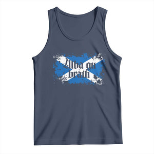 Alba Gu Brath Tank Top Vintage Scottish Scotland Flag Saltire TS11 Navy Print Your Wear