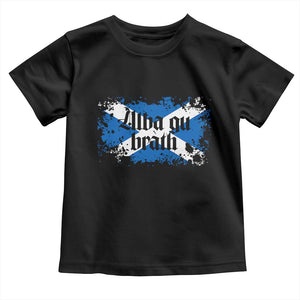 Alba Gu Brath Toddler T Shirt Vintage Scottish Scotland Flag Saltire TS11 Black Print Your Wear