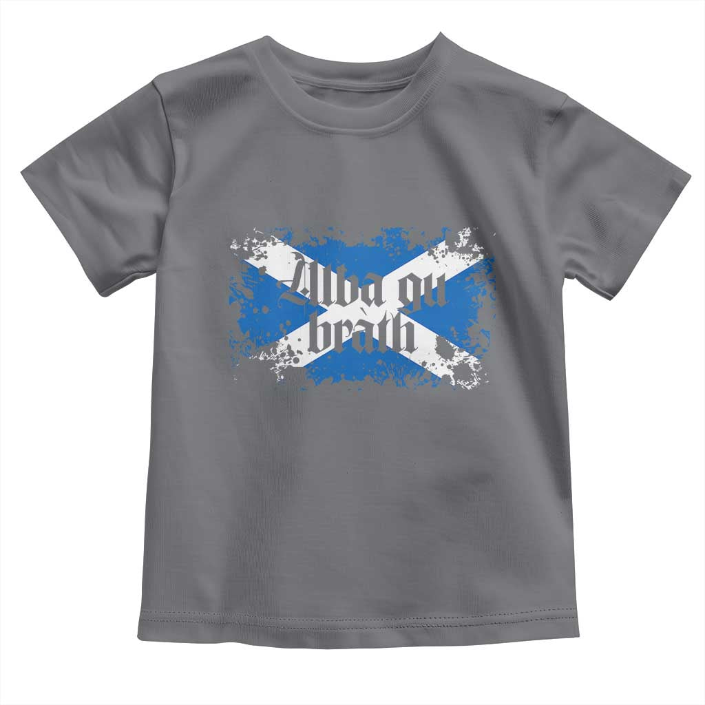 Alba Gu Brath Toddler T Shirt Vintage Scottish Scotland Flag Saltire TS11 Charcoal Print Your Wear
