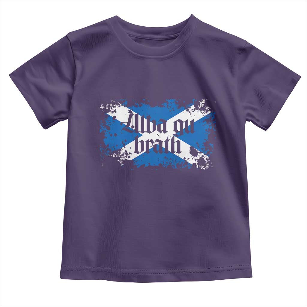 Alba Gu Brath Toddler T Shirt Vintage Scottish Scotland Flag Saltire TS11 Purple Print Your Wear