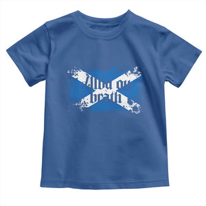 Alba Gu Brath Toddler T Shirt Vintage Scottish Scotland Flag Saltire TS11 Royal Blue Print Your Wear