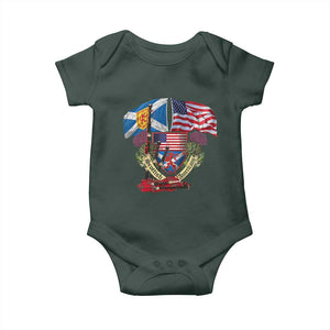 Scottish American Heritage Month Baby Onesie Bagpipe Vintage Scottish American Flag Thistle TS11 Print Your Wear