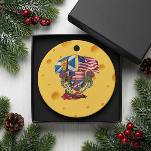 Scottish American Heritage Month Ceramic Ornament Bagpipe Vintage Scottish American Flag Thistle TS11 1pc Yellow Cheese Print Your Wear