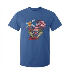 Scottish American Heritage Month T Shirt For Kid Bagpipe Vintage Scottish American Flag Thistle TS11 Royal Blue Print Your Wear
