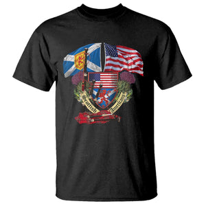 Scottish American Heritage Month T Shirt Bagpipe Vintage Scottish American Flag Thistle TS11 Black Print Your Wear