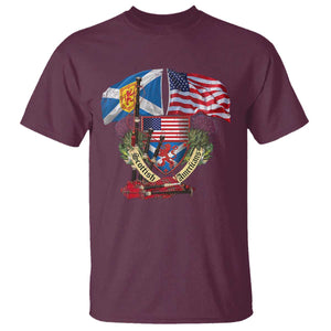 Scottish American Heritage Month T Shirt Bagpipe Vintage Scottish American Flag Thistle TS11 Maroon Print Your Wear